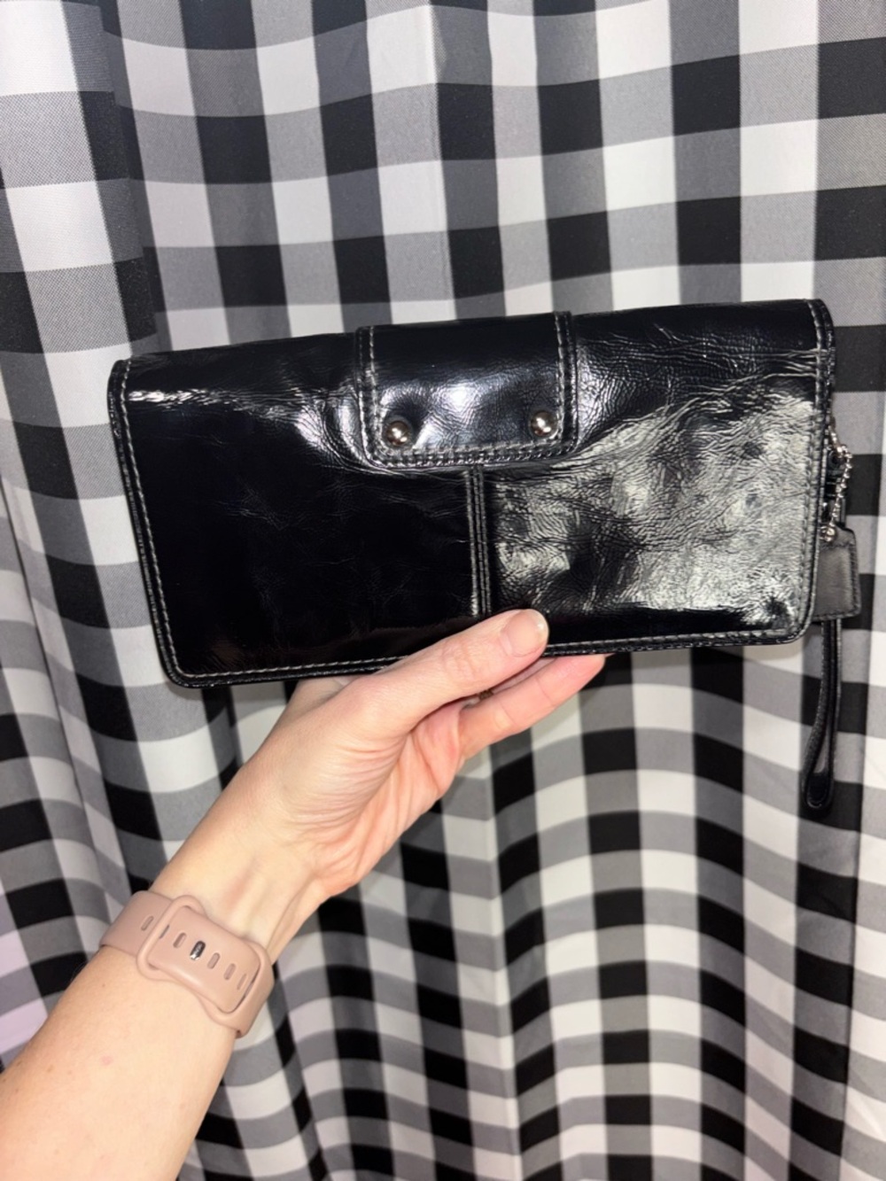 Coach Bleecker Black Patent Leather Wallet Clutch Y2K - Picture 2 of 7